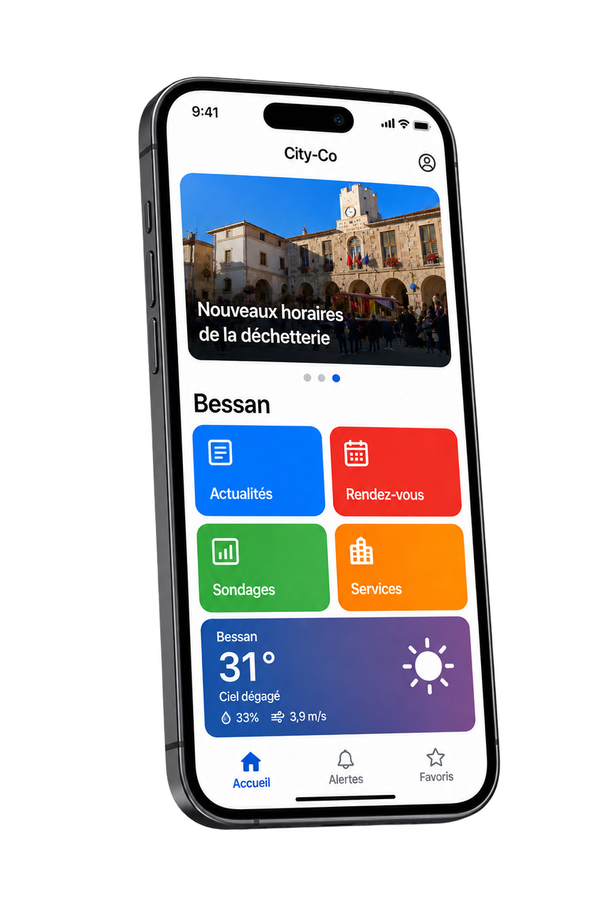 Application citoyenne City-Co affichée sur un smartphone
